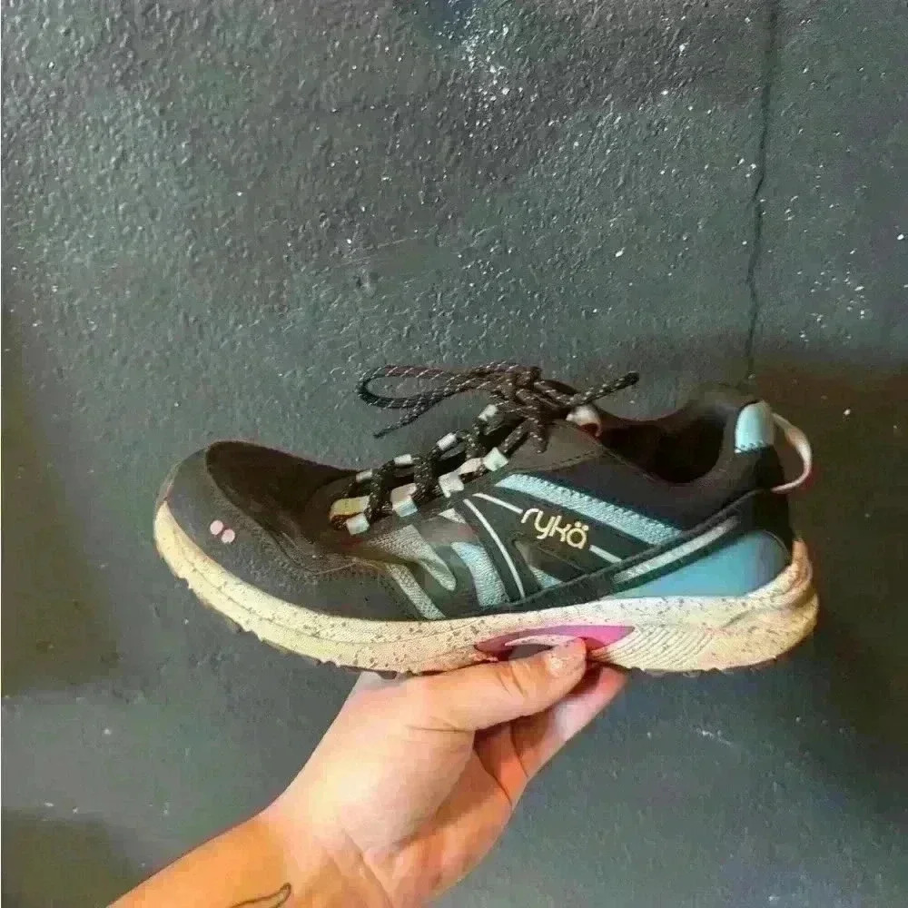 Women’s Ryka Black Blue Skywalk Trail Hiking Shoes Size 8.5 - Picture 5 of 7